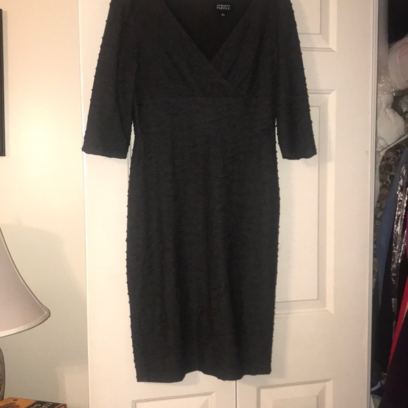 Gray V Neckline Dress - Picture 1 of 7
